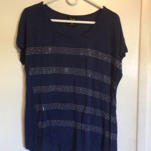 Short sleeve shirt with Rhinestones